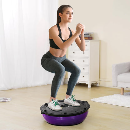 Half Exercise Ball Trainer, 23/26 inch Balance Ball Trainer, 1500lbs Capacity Stability Ball, Yoga Ball with Resistance Bands & Foot Pump, Strength Fitness Ball for Home Gym Full Body Workout