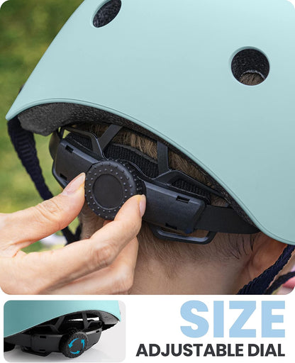Kids Bike Helmet, Adjustable for Cycling & Skating | ABS shell + EPS foam, Breathable washable liners, CPSC certified, Adjustable dial & strap, Toddler to youth fit