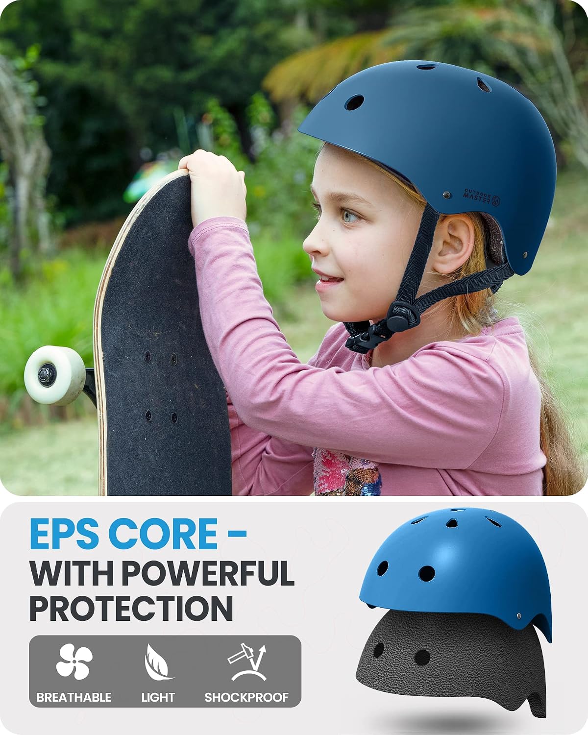 Kids Bike Helmet, Adjustable for Cycling & Skating | ABS shell + EPS foam, Breathable washable liners, CPSC certified, Adjustable dial & strap, Toddler to youth fit
