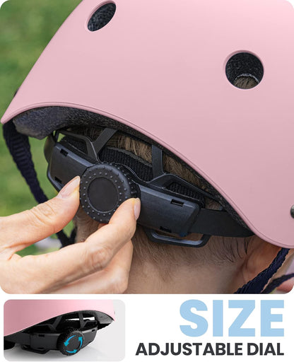 Kids Bike Helmet, Adjustable for Cycling & Skating | ABS shell + EPS foam, Breathable washable liners, CPSC certified, Adjustable dial & strap, Toddler to youth fit