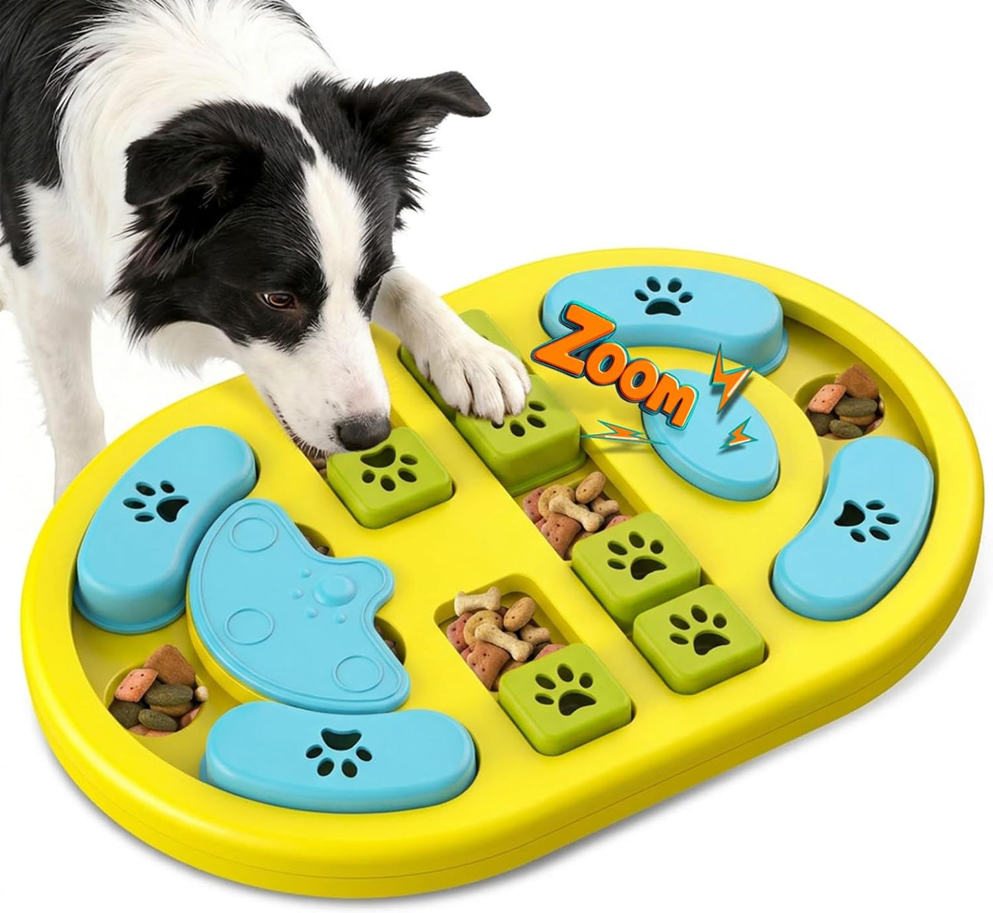 Dog Puzzle Toy, Interactive Treat Dispensing Toys, Yellow | Dog Enrichment Toys, IQ Training & Mental Stimulation, Non-Slip Slow Feeder, For Puppies Small Medium Large Dogs Cats