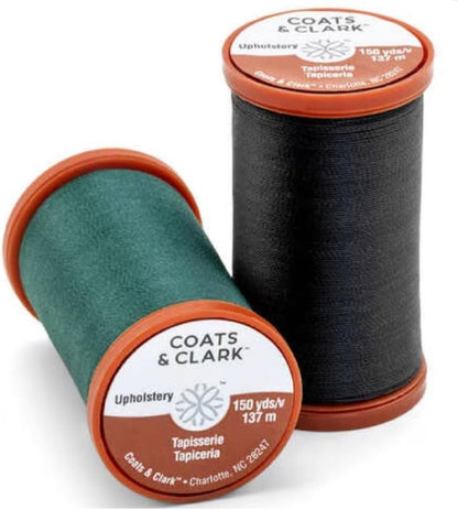 Coats & Clark Extra Strong Upholstery Thread, 150 Yds, S964, Bundle with Assorted Heavy Duty Hand Needles 7 Ct (Yellow)
