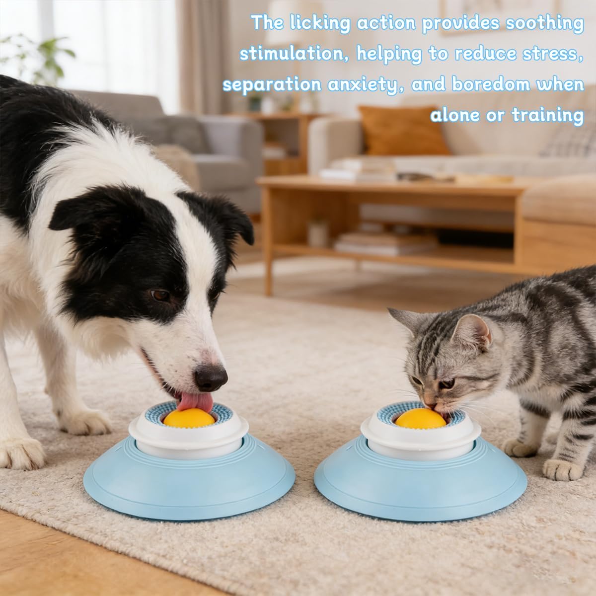 2026 New Dog Lick Sphere, Non-Slip Dogs Liquid Lickbowl, Anxieties Relief Slow Feeder Dog Lick Ball Treat Dispenser, Non-Slip Licking Bowl Enrichment Toys to Keep Them for All Dogs and Cat (Yellow)