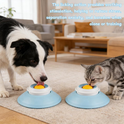 2026 New Dog Lick Sphere, Non-Slip Dogs Liquid Lickbowl, Anxieties Relief Slow Feeder Dog Lick Ball Treat Dispenser, Non-Slip Licking Bowl Enrichment Toys to Keep Them for All Dogs and Cat (Yellow)