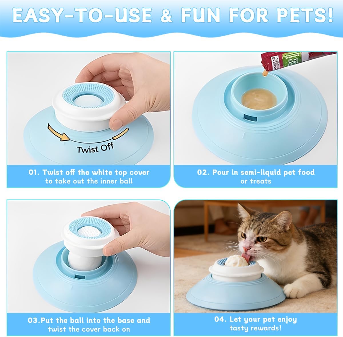 2026 New Dog Lick Sphere, Non-Slip Dogs Liquid Lickbowl, Anxieties Relief Slow Feeder Dog Lick Ball Treat Dispenser, Non-Slip Licking Bowl Enrichment Toys to Keep Them for All Dogs and Cat (Yellow)