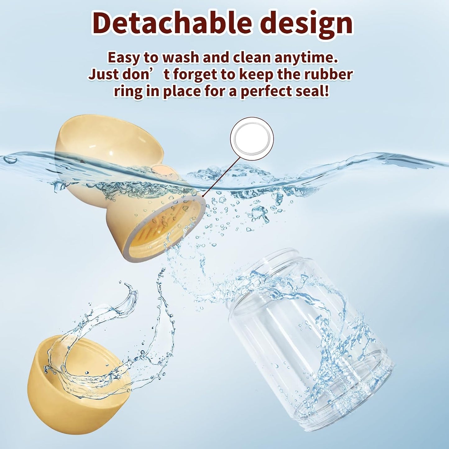 Dog Water Bottle with Food Container, 2-in-1 Cat & Small Dog Water Bottle Portable for Walking, Hiking, Travel - Yellow