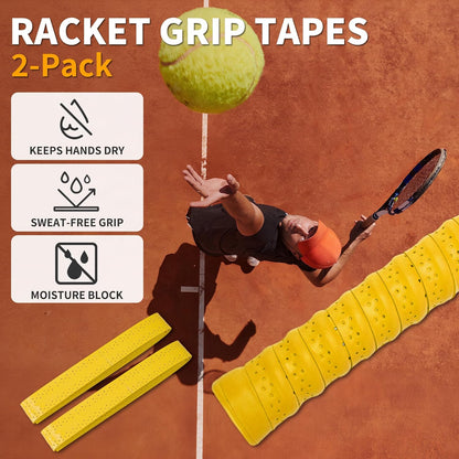 2 Pcs Tennis Racket Grip Tape, Badminton Grip Tape, Anti-Slip, Absorbent, Breathable Racket Overgrip Tape