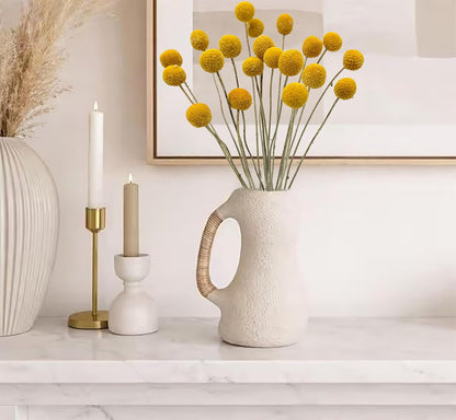 20PCS Natural Dried Flowers Craspedia Billy Balls Flowers Yellow 3cm Dried Craspedia Flowers Billy Buttons Floral Bouquet for Flower Arrangements Wedding Home Tall Vase Decor Fall Autumn