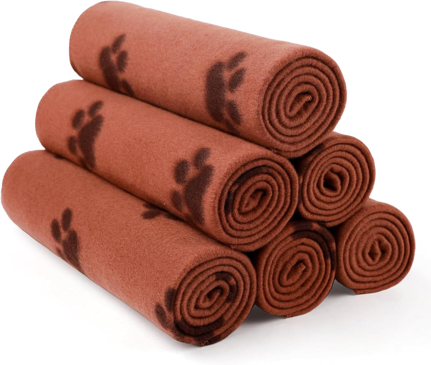 Fleece Dog Blankets 6-Pack, Soft Stretchy for Small Medium Puppy | Keeps pets warm and cozy; 6-pack set for small, medium large; for couch, bed, rescue, adoption