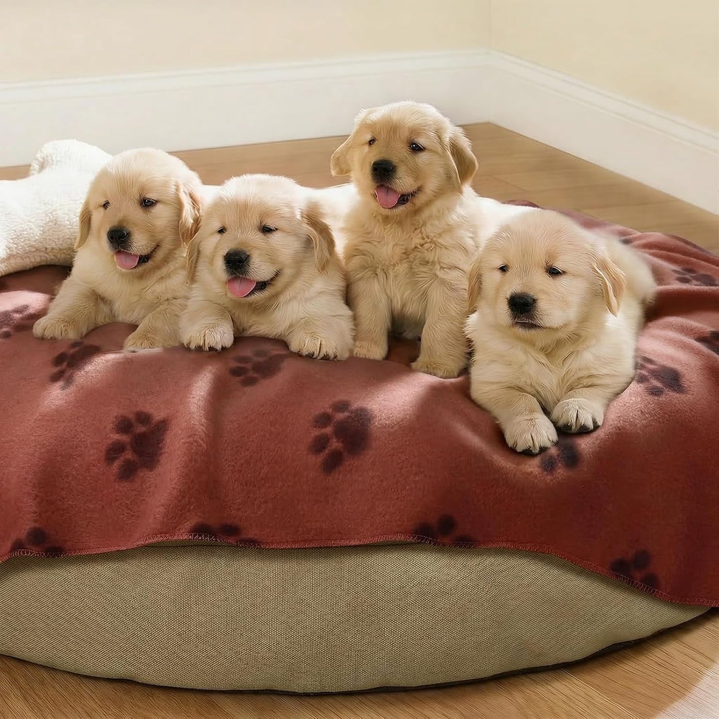 Fleece Dog Blankets 6-Pack, Soft Stretchy for Small Medium Puppy | Keeps pets warm and cozy; 6-pack set for small, medium large; for couch, bed, rescue, adoption