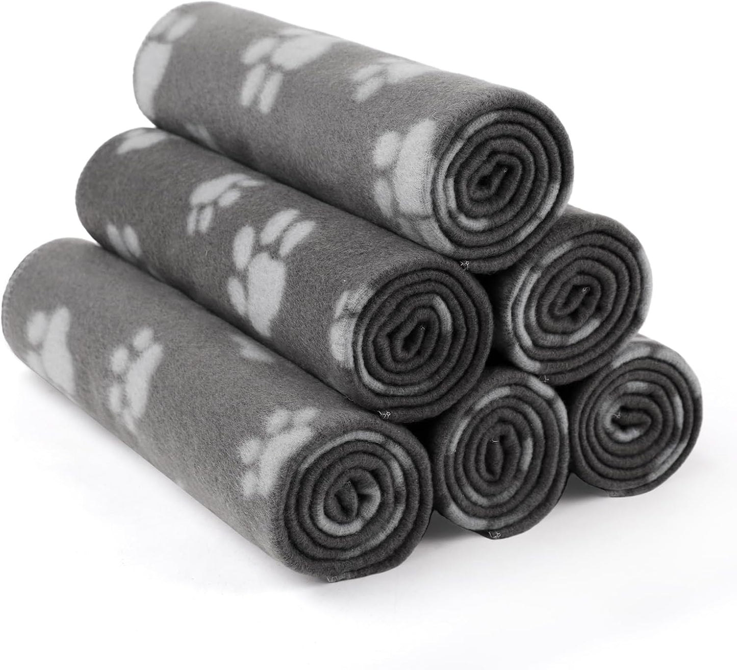 Fleece Dog Blankets 6-Pack, Soft Stretchy for Small Medium Puppy | Keeps pets warm and cozy; 6-pack set for small, medium large; for couch, bed, rescue, adoption