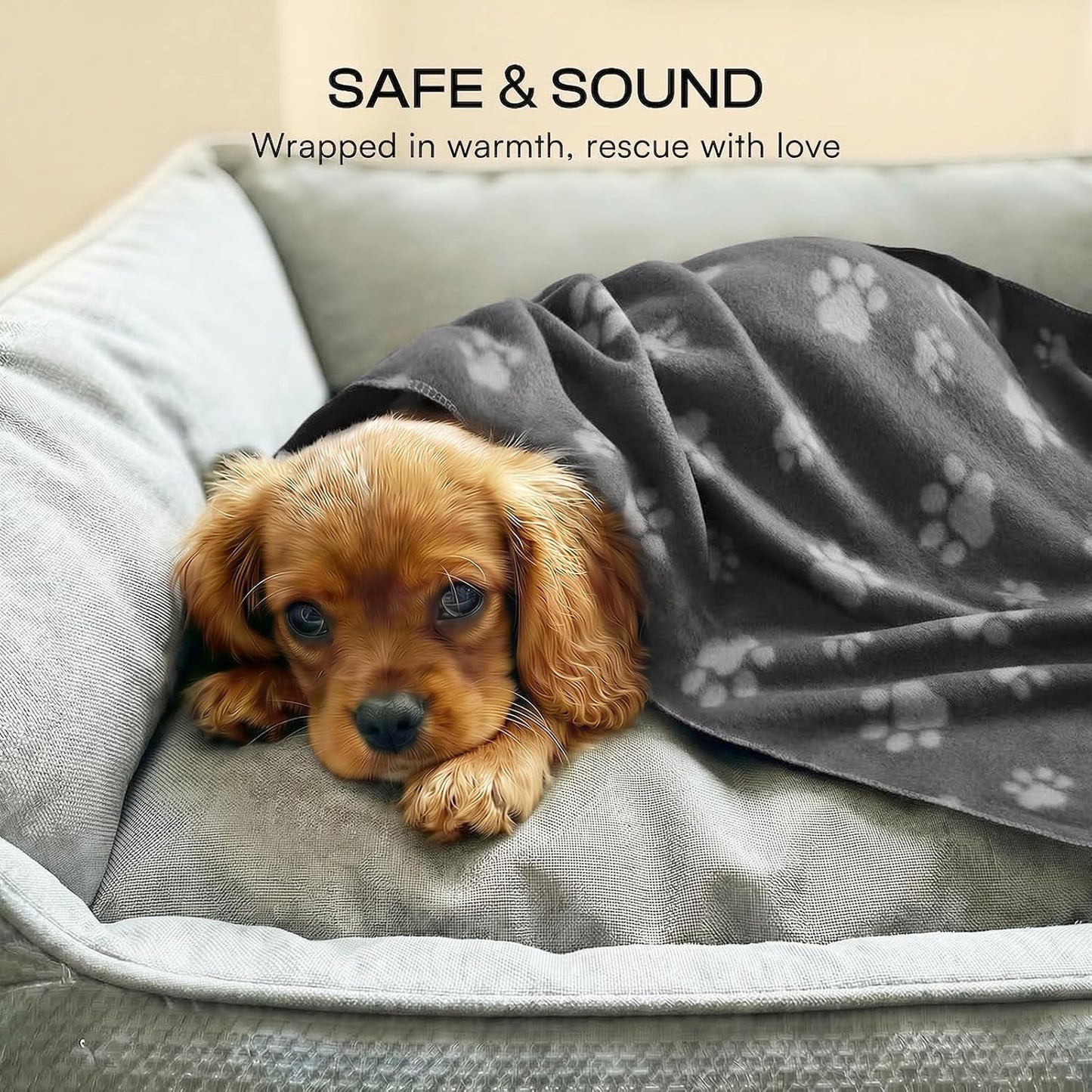 Fleece Dog Blankets 6-Pack, Soft Stretchy for Small Medium Puppy | Keeps pets warm and cozy; 6-pack set for small, medium large; for couch, bed, rescue, adoption