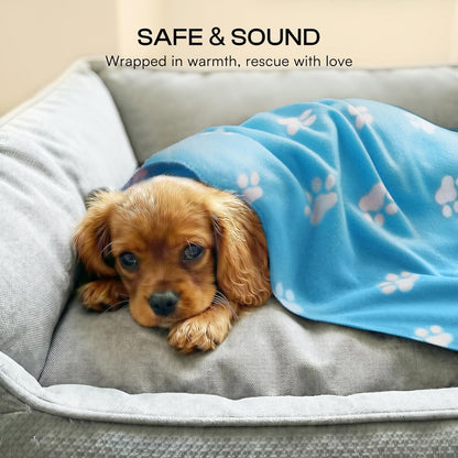 Fleece Dog Blankets 6-Pack, Soft Stretchy for Small Medium Puppy | Keeps pets warm and cozy; 6-pack set for small, medium large; for couch, bed, rescue, adoption