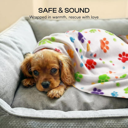 Fleece Dog Blankets 6-Pack, Soft Stretchy for Small Medium Puppy | Keeps pets warm and cozy; 6-pack set for small, medium large; for couch, bed, rescue, adoption