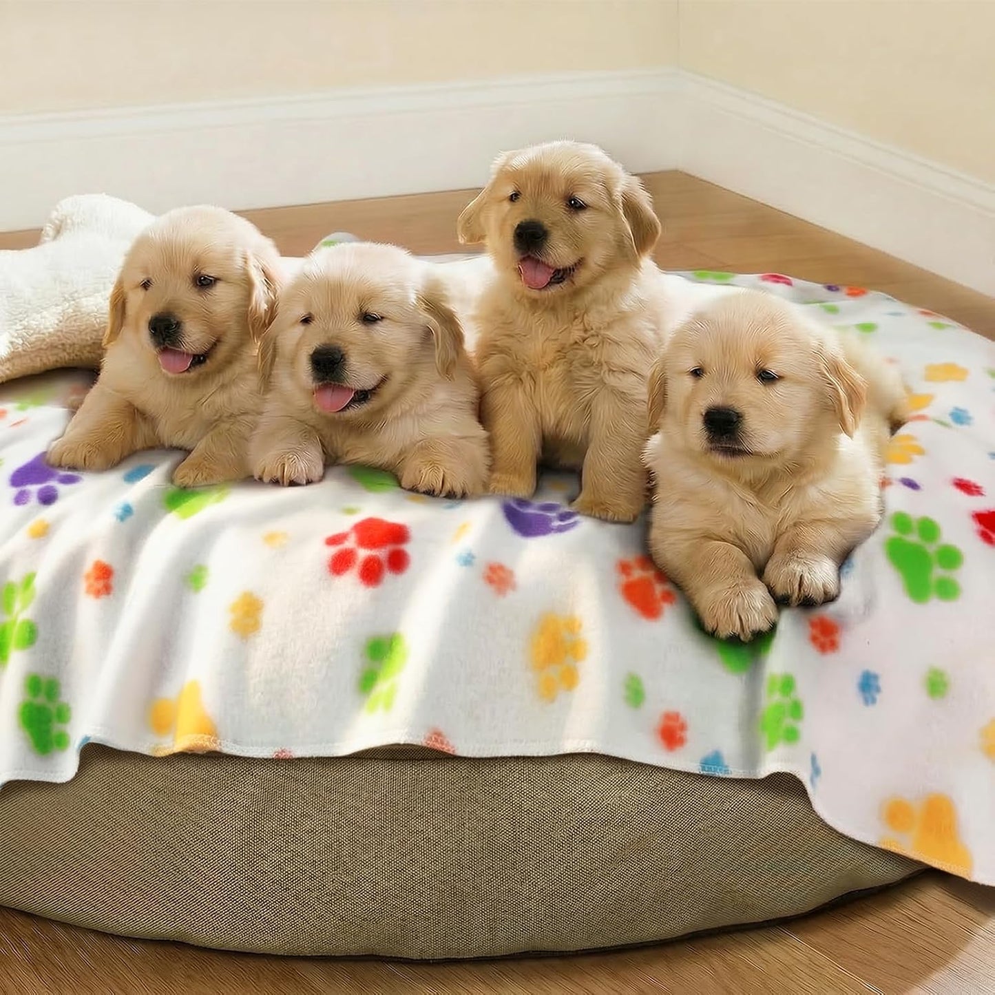 Fleece Dog Blankets 6-Pack, Soft Stretchy for Small Medium Puppy | Keeps pets warm and cozy; 6-pack set for small, medium large; for couch, bed, rescue, adoption