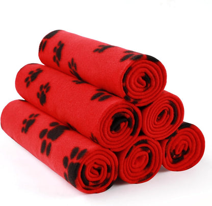 Fleece Dog Blankets 6-Pack, Soft Stretchy for Small Medium Puppy | Keeps pets warm and cozy; 6-pack set for small, medium large; for couch, bed, rescue, adoption
