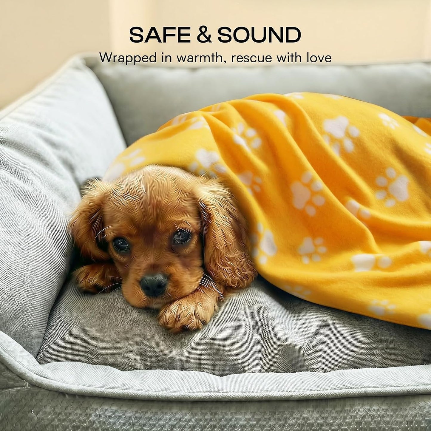 Fleece Dog Blankets 6-Pack, Soft Stretchy for Small Medium Puppy | Keeps pets warm and cozy; 6-pack set for small, medium large; for couch, bed, rescue, adoption