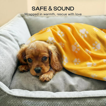 Fleece Dog Blankets 6-Pack, Soft Stretchy for Small Medium Puppy | Keeps pets warm and cozy; 6-pack set for small, medium large; for couch, bed, rescue, adoption