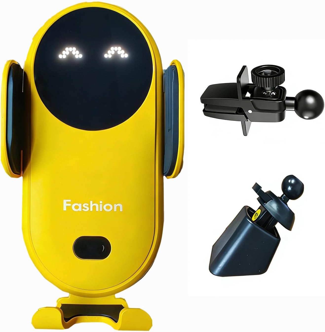 Wireless Car Charger Mount, Cute Car Phone Holder, Automatic Clamping Yellow