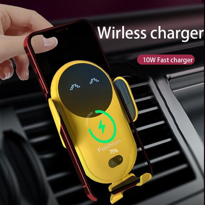 Wireless Car Charger Mount, Cute Car Phone Holder, Automatic Clamping Yellow