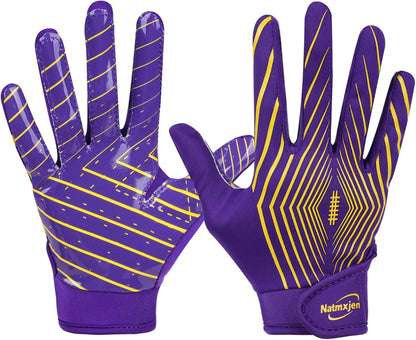 Youth Football Gloves Kids Sticky Receiver Gloves Grip Football Glove for Boys and Girls