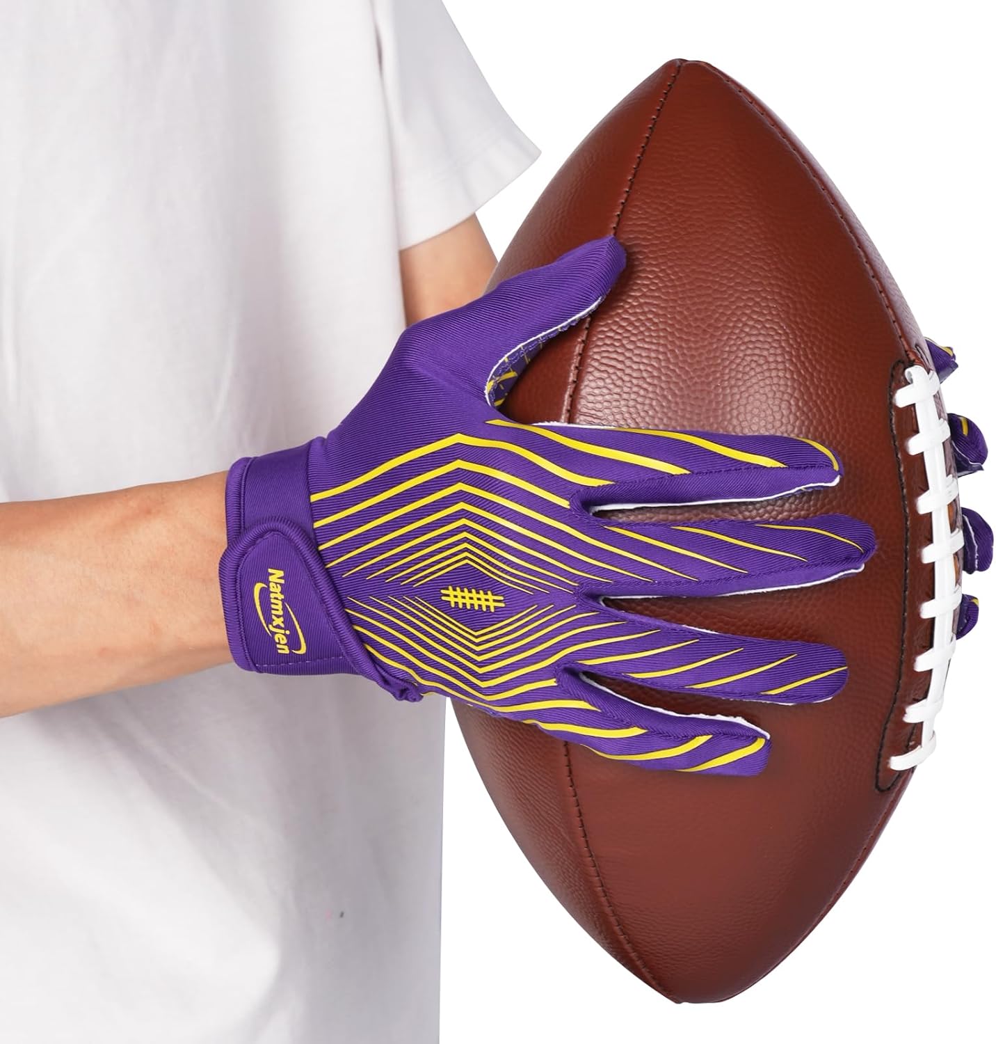 Youth Football Gloves Kids Sticky Receiver Gloves Grip Football Glove for Boys and Girls