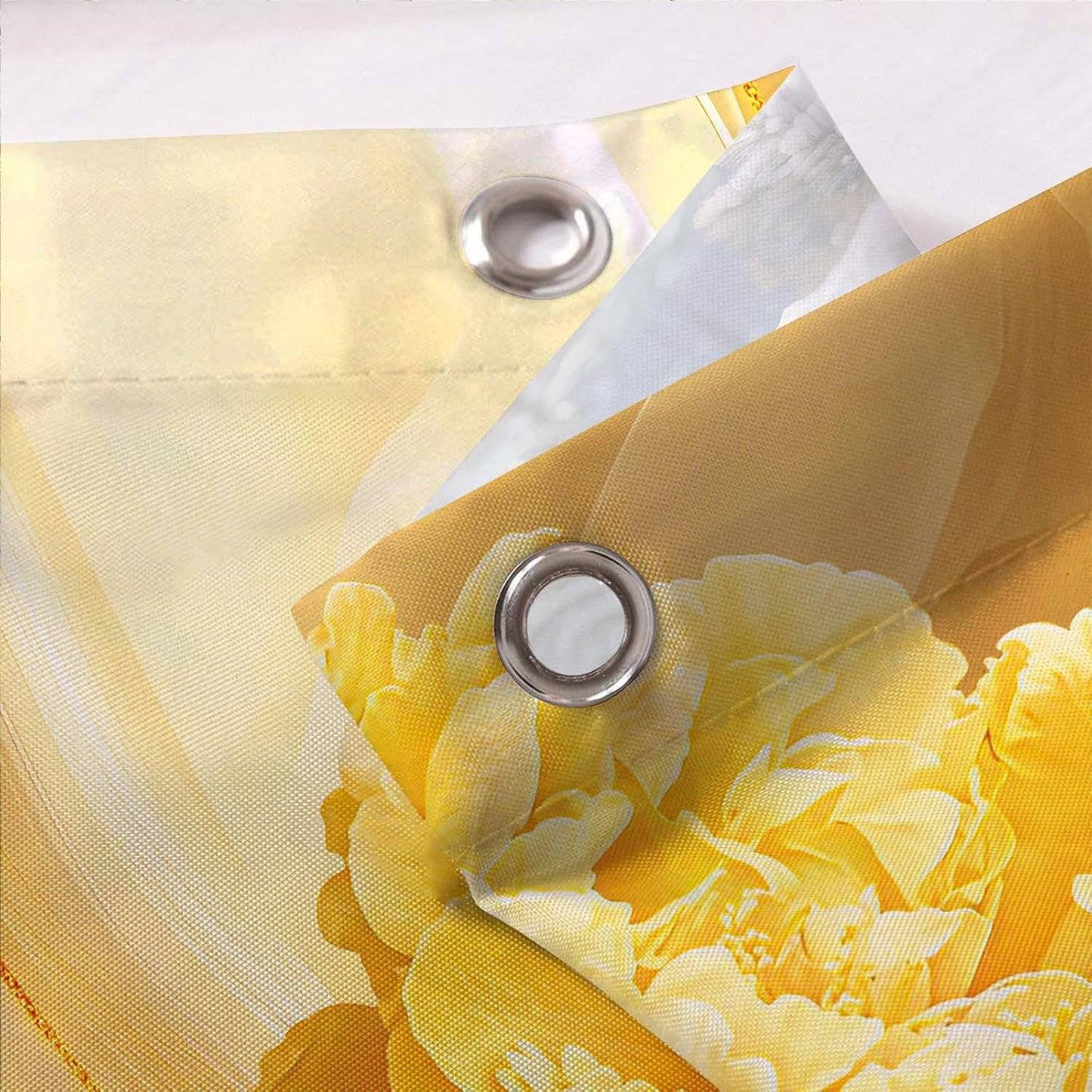 African American Woman Shower Curtain Yellow Marble Black Girl Floral Peony Fabric Shower Curtains for Bathroom Decor 72x72 Inch