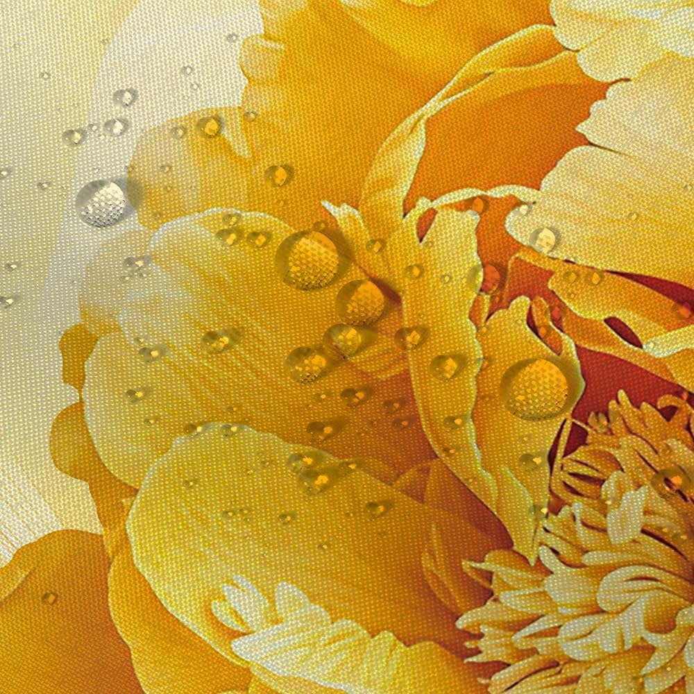 African American Woman Shower Curtain Yellow Marble Black Girl Floral Peony Fabric Shower Curtains for Bathroom Decor 72x72 Inch