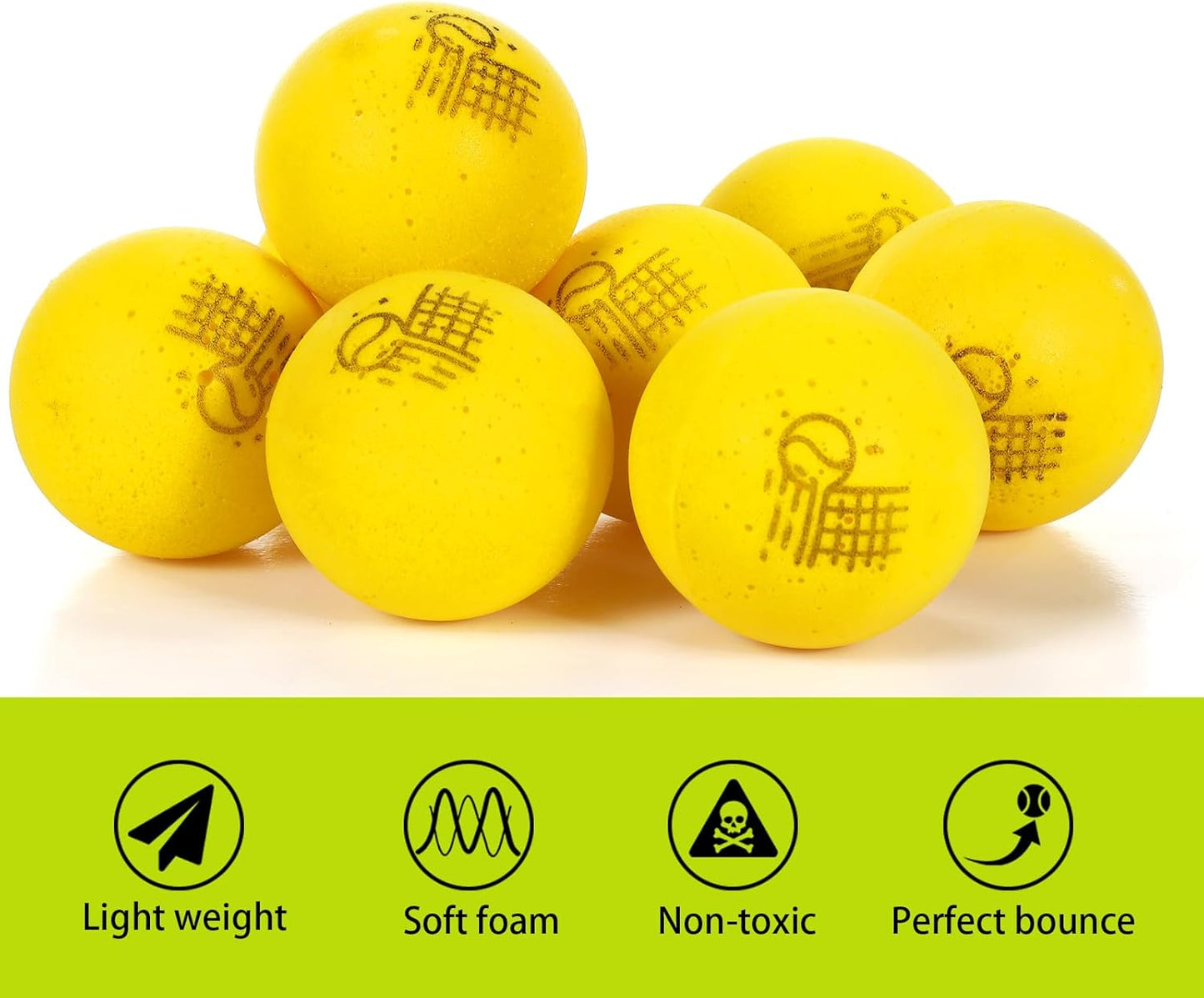 Foam Tennis Balls for Adult Practice Yellow Soft Foam Tennis Balls Bulk for Beginners Man Trainin