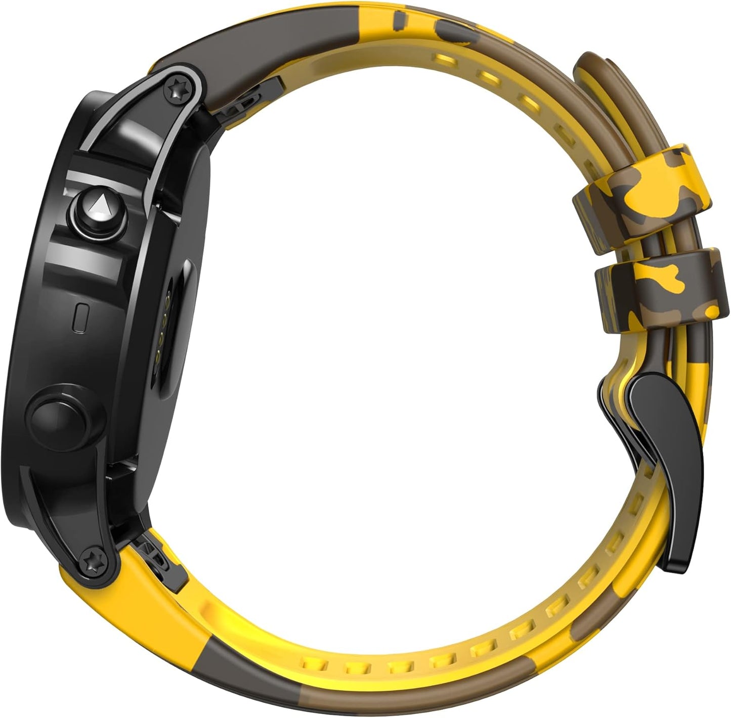 Compatible with Fenix 7X Bands,26mm Silicone Watchbands Replacement for Fenix 5X/Fenix 5X Plus/Fenix 6X/Fenix 6X Pro/Tactix Delta/Descent Mk2i Smartwatches(Camouflage Yellow)