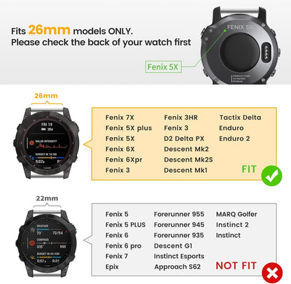 Compatible with Fenix 7X Bands,26mm Silicone Watchbands Replacement for Fenix 5X/Fenix 5X Plus/Fenix 6X/Fenix 6X Pro/Tactix Delta/Descent Mk2i Smartwatches(Camouflage Yellow)