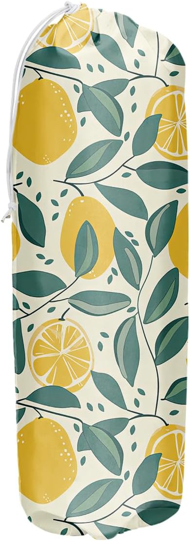 Lemon Plastic Bag Holder Reusable Grocery Trash Bags Organizer Plastic | Cute Lemon Kitchen Decor,Gift for Women Mom Grandma Refreshing Yellow Lemons Print Storage Plastic Bags Holders