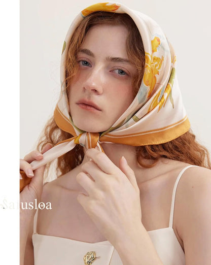 Neck Scarf For Womens Silky Head Scarves Hair Bandanas Square Scarf Fashion Accessories lightweight