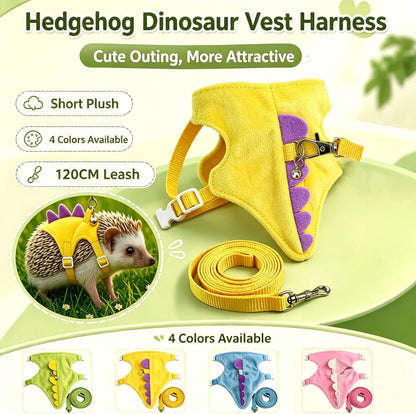 Hedgehog Small Pet Harness with Leash & Safety Bell, Adjustable Soft Escape Proof Vest Harness for Hedgehog, Baby Rabbit, Teacup Chihuahua and Tiny Animals -Yellow