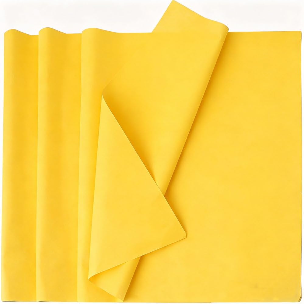 Yellow Large Tissue Paper Bulk for Gift Bags, 100 Sheets, 20x26 Inches, Gift Wrapping Packaging Floral Filler for Birthday Wedding Crafts (Yellow)