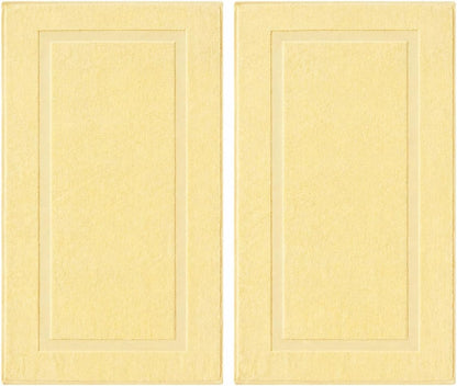 100% Turkish Cotton Bath Mat Set 2-Piece - 20x34 inch, Hotel & Spa Collection, Soft, Absorbent, Long Lasting, Durable Bathroom Rugs | Made in Turkey (Yellow, 2 Bath Mats)