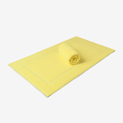 100% Turkish Cotton Bath Mat Set 2-Piece - 20x34 inch, Hotel & Spa Collection, Soft, Absorbent, Long Lasting, Durable Bathroom Rugs | Made in Turkey (Yellow, 2 Bath Mats)
