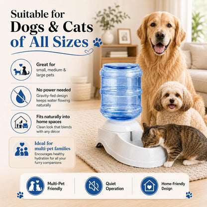 Pet Water Dispenser Station for Large Dogs and Cats,3 Gallon/11L Gravity Automatic Feeder, Cat Dog Water Fountain, Dog Water Bowl Dispenser,Large Breed Dog Drinking Fountain