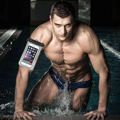 Soft Waterproof Phone Pouch, Universal IPX8 Waterproof Case for iPhone Samsung Galaxy Series, 6.0" Dry Bag with Armband + Lanyard for Beach Pool Water Play Swimming Yellow