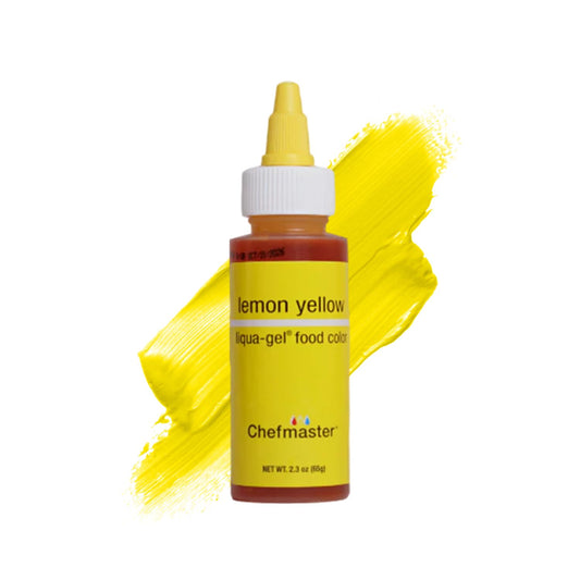 Lemon Yellow Liqua-Gel® Food Coloring | Vibrant Color | Professional-Grade Dye for Icing, Frosting, Fondant | Baking & Decorating | Fade-Resistant | Easy-to-Use | Made in USA | 2.3 oz