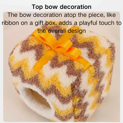 Rat Hamster Warm Bed House Cusion Fleece Hut Cute Toy Nest for Mini Small Animal Mice, Sugar Glider, Dwraf Hamster (Yellow,Small)