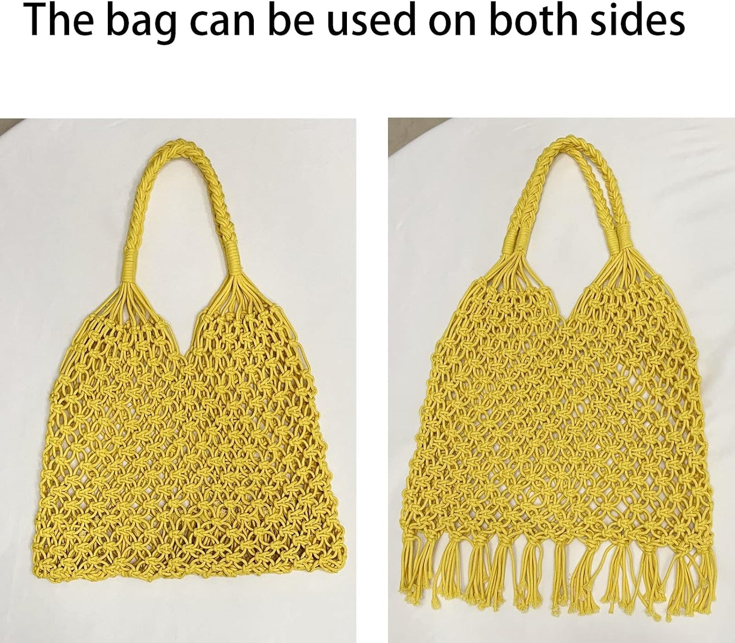 Cotton Rope Travel Beach Fishing Net Handbag Shopping Woven Shoulder Bag for Women
