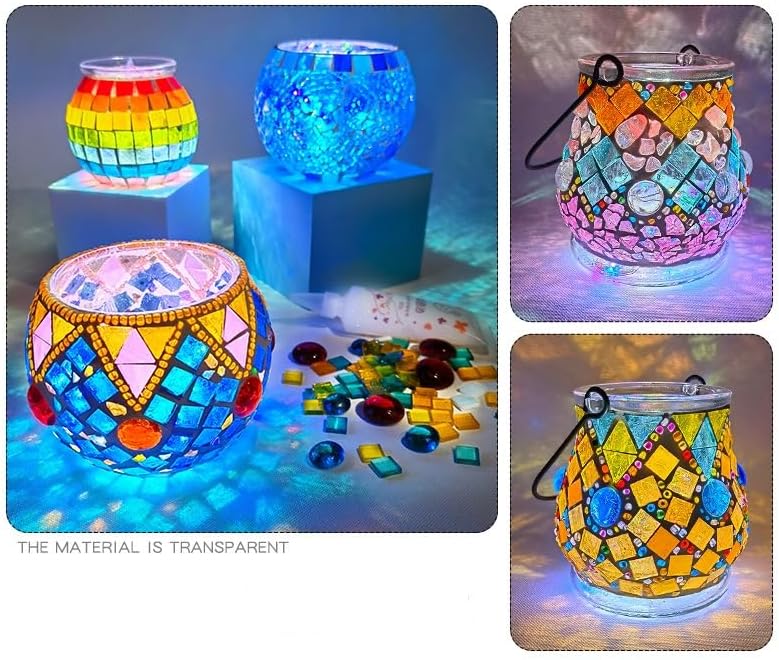 500g/1.1LB Iridescent Ice Jade Glass Mosaic Tiles, 560 Pieces, 2/5 Inch Square Stained Mosaic Tiles for DIY Crafts, Home/Outdoor Mosaic Decoration (Yellow-IA98)