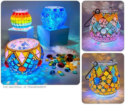 500g/1.1LB Iridescent Ice Jade Glass Mosaic Tiles, 560 Pieces, 2/5 Inch Square Stained Mosaic Tiles for DIY Crafts, Home/Outdoor Mosaic Decoration (Yellow-IA98)