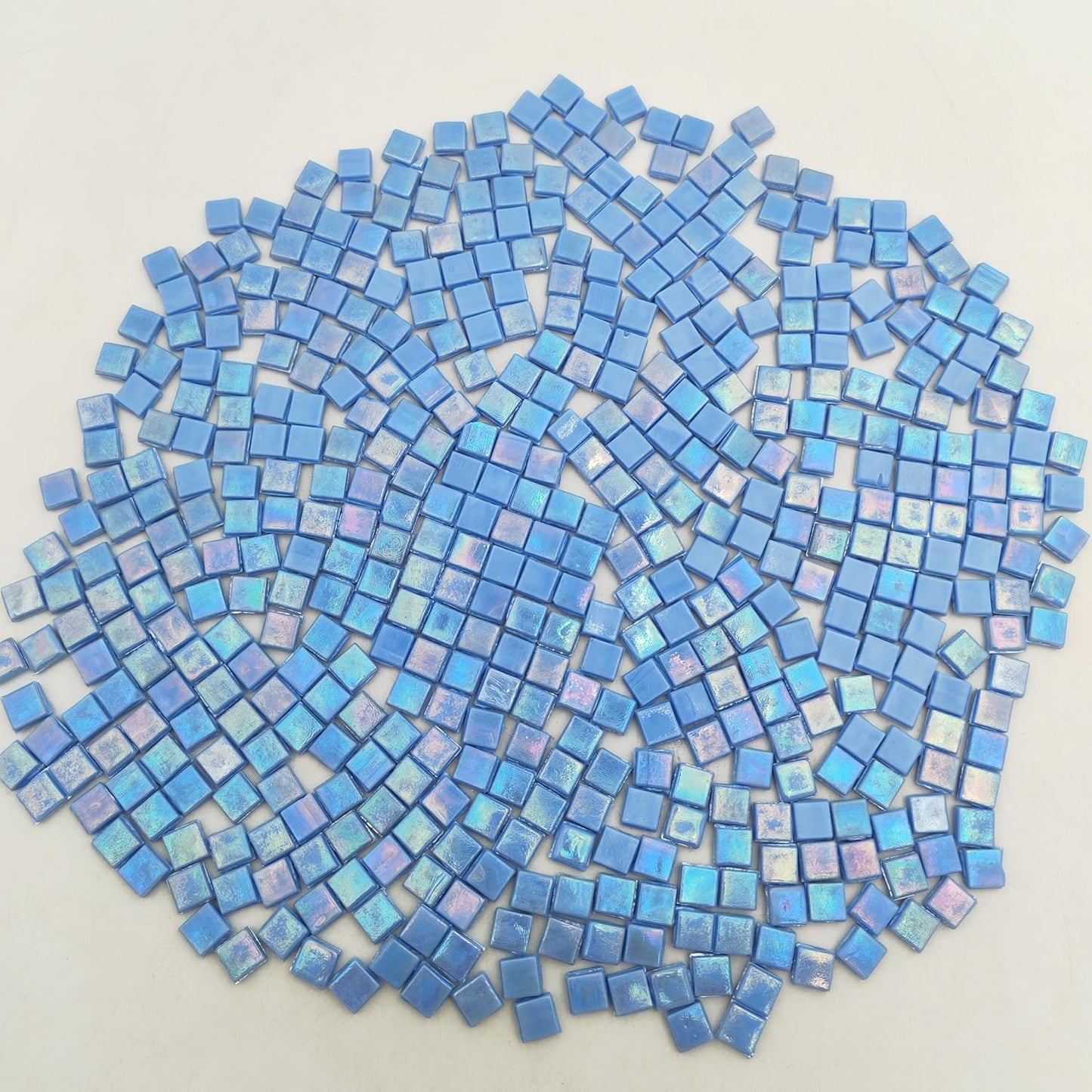 500g/1.1LB Iridescent Ice Jade Glass Mosaic Tiles, 560 Pieces, 2/5 Inch Square Stained Mosaic Tiles for DIY Crafts, Home/Outdoor Mosaic Decoration (Yellow-IA98)