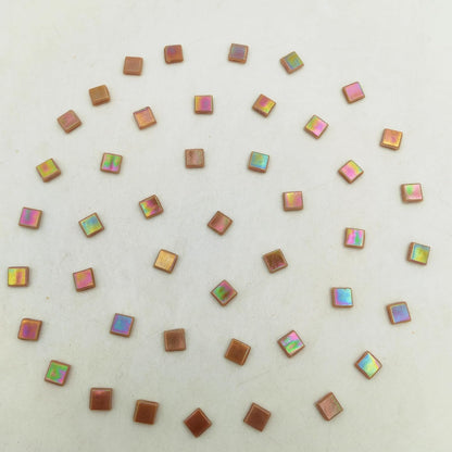 500g/1.1LB Iridescent Ice Jade Glass Mosaic Tiles, 560 Pieces, 2/5 Inch Square Stained Mosaic Tiles for DIY Crafts, Home/Outdoor Mosaic Decoration (Yellow-IA98)