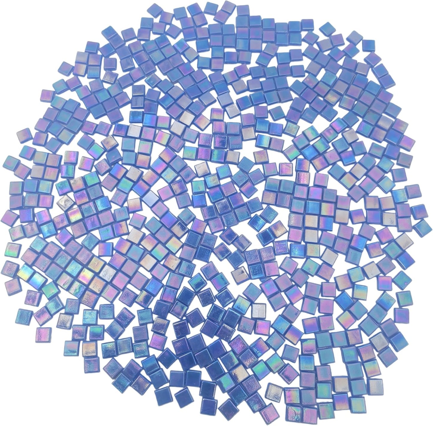 500g/1.1LB Iridescent Ice Jade Glass Mosaic Tiles, 560 Pieces, 2/5 Inch Square Stained Mosaic Tiles for DIY Crafts, Home/Outdoor Mosaic Decoration (Yellow-IA98)