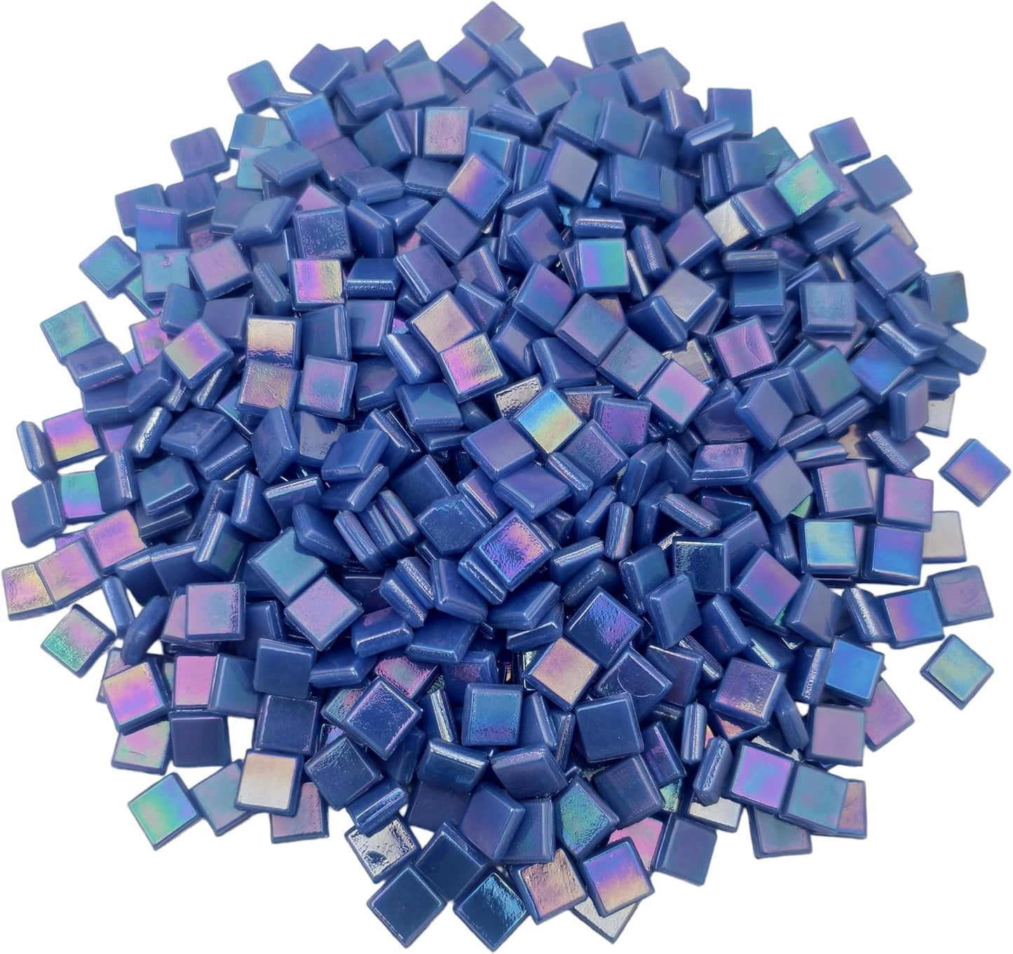 500g/1.1LB Iridescent Ice Jade Glass Mosaic Tiles, 560 Pieces, 2/5 Inch Square Stained Mosaic Tiles for DIY Crafts, Home/Outdoor Mosaic Decoration (Yellow-IA98)