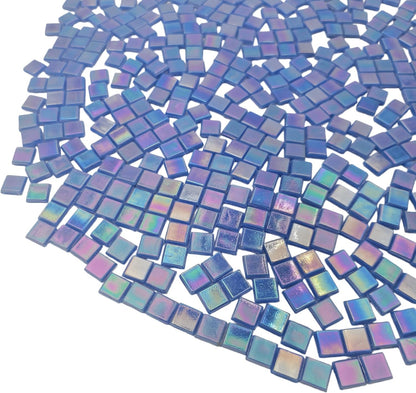 500g/1.1LB Iridescent Ice Jade Glass Mosaic Tiles, 560 Pieces, 2/5 Inch Square Stained Mosaic Tiles for DIY Crafts, Home/Outdoor Mosaic Decoration (Yellow-IA98)