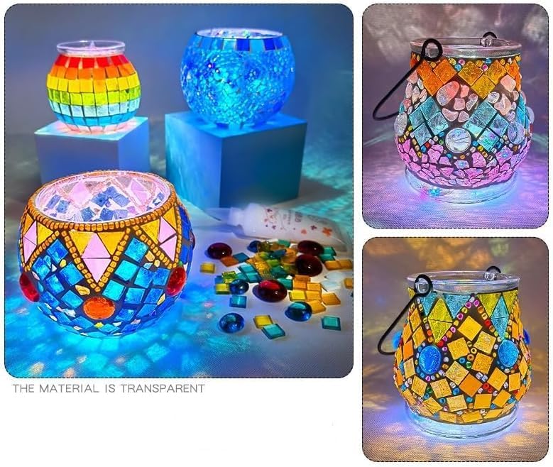 500g/1.1LB Iridescent Ice Jade Glass Mosaic Tiles, 560 Pieces, 2/5 Inch Square Stained Mosaic Tiles for DIY Crafts, Home/Outdoor Mosaic Decoration (Yellow-IA98)